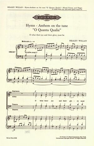 Hymn-Anthem on the tune O Quanta Qualia: