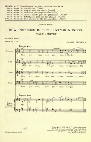 How precious is Thy lovingkindness