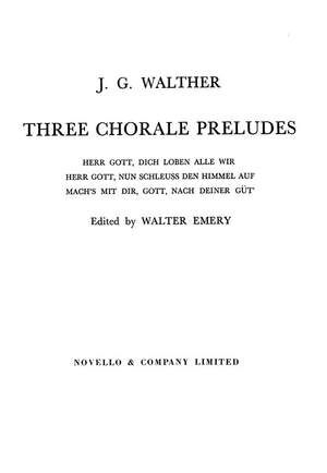 Three Chorale Preludes For