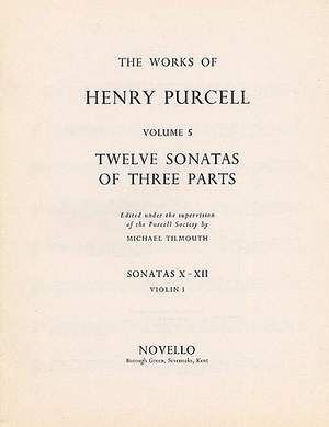 Twelve Sonatas Of Three Parts - Sonatas X-XII