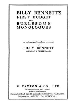 First Budget Of Burlesque Monologue