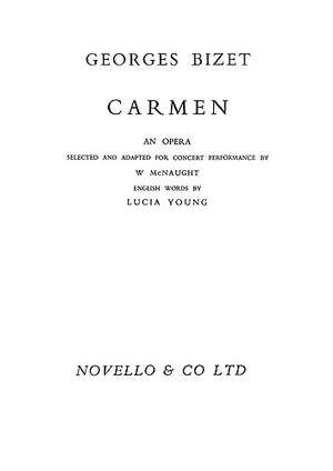 Carmen (Vocal Score- Abridged Concert Version)