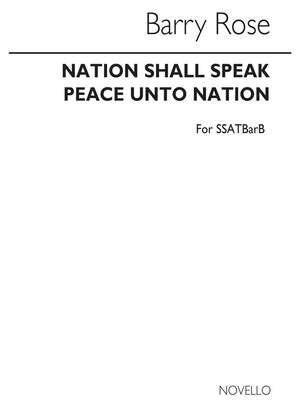 Nation Shall Speak Peace Unto Nation