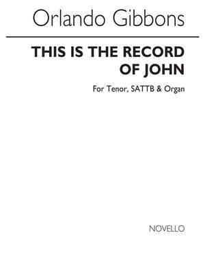 This Is The Record Of John (Tenor verse)