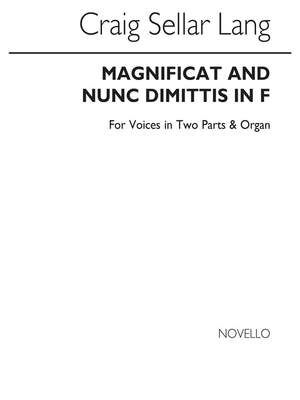 Magnificat & Nunc Dimittis In F - part/Org (Parts In Treble Clef)