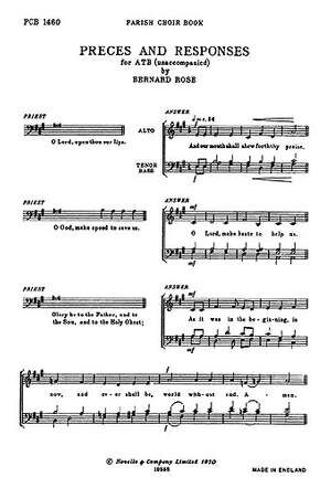 Preces And Responses - Version for Alto, Tenor and Bass Voices