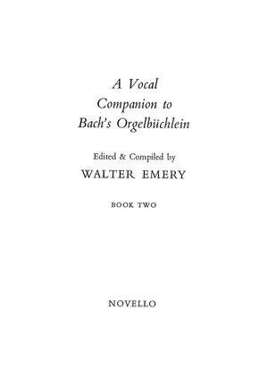 Vocal Companion To Bach's Orgelbuchlein Book 1