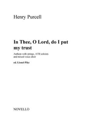 In Thee, O Lord, Do I Put My Trust - Anthem With Strings (Score)
