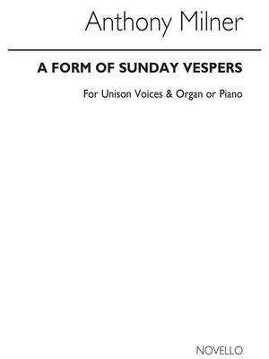 A Form Of Sunday Vespers ( Score)