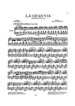 La Gran Via (Zarzuela En Un Acto) Voice And Piano