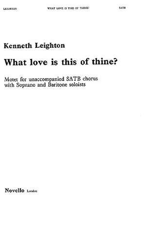 What Love Is This Of Thine?