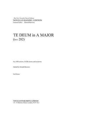 Te Deum in A Major (Edited by Donald Burrows)