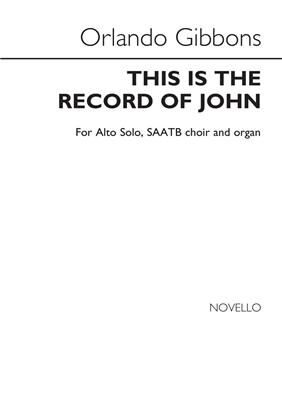 This Is The Record Of John (Alto Verse)