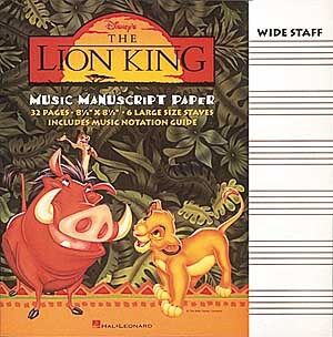 The Lion King Music Manuscript Paper - Wide Staff