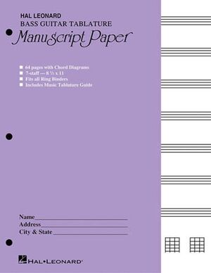 Bass Guitar Tablature Manuscript Paper