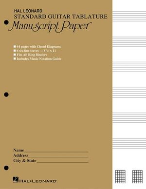 Guitar TAB Manuscript Paper (Guitarra)