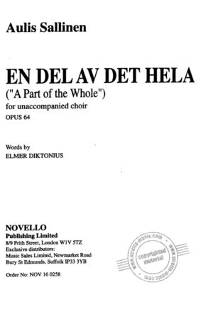 En Del Av Det Hela (A Part Of The Whole) Op.64