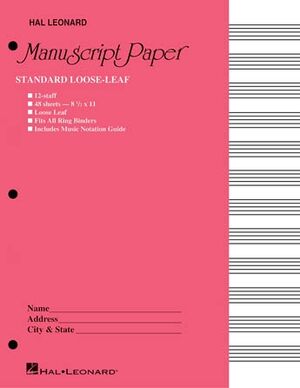 Standard Loose Leaf Manuscript Paper Pink Cover