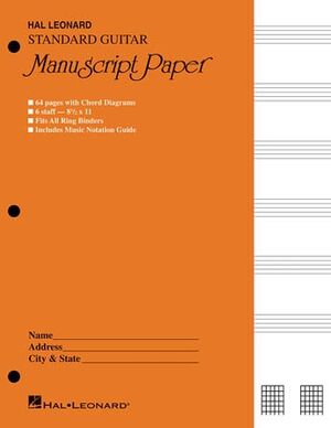 Guitar Manuscript Paper - Standard (Gold Cover)