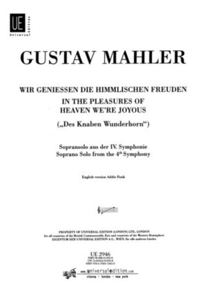 MAHLER IN THE PLEASURES FROM SYMPHONY (sinfonía) 4
