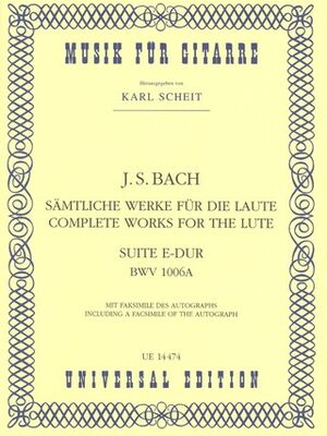 BACH JS SUITE E Maj BWV1006 S Gtr BWV 1006a