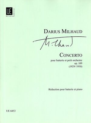 MILHAUD KONZERT Perc Pft Red op. 109 - Concierto