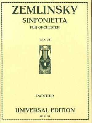 ZEMLINSKY SINFONIETTA OP23 Score op. 23