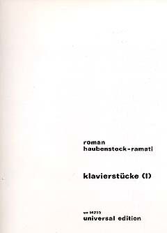 HAUBENSTOCK-RAMATI KLAVIERSTUCK NO.1 (Piano)