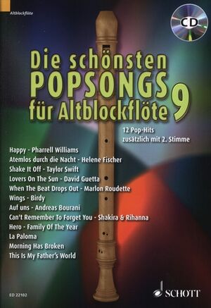 Die schönsten Popsongs für Alt-Blockflöte Band 9 (flauta)