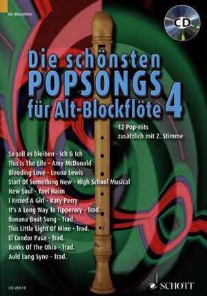 Die schönsten Popsongs für Alt-Blockflöte Band 4