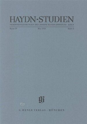 Haydn-Studien (estudios) Band 4 Heft 2 (Mai 1978)