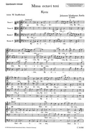 Missa octavi toni 4 covum inaequalium