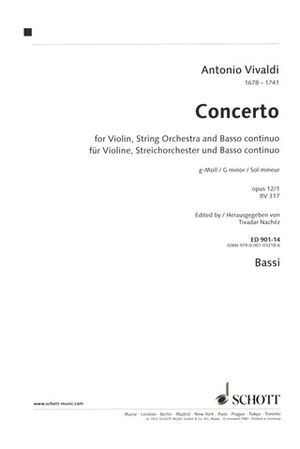 Concerto (concierto) G Minor op. 12/1 RV 317 / PV 343