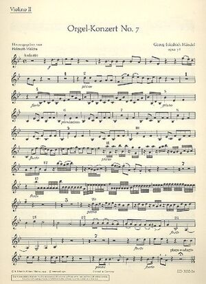 Organ Concerto (Concierto Órgano) No. 7 B Major op. 7/1 HWV 306