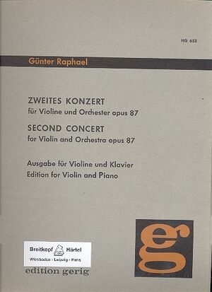 Violin Concerto (concierto) No. 2 Op. 87 op. 87