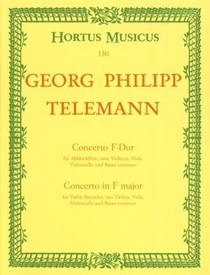 Concerto (concierto) For Treble Recorder In F