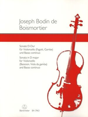 Sonate (sonata) für Violoncello (Fagott / fagot oder Gambe) und Basso continuo D-Dur op. L/3