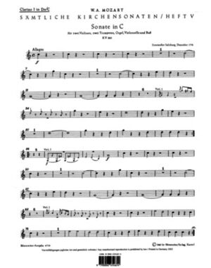 Church Sonatas, Vol. 5 C Major K.263