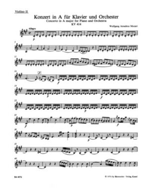 Piano Concerto (concierto) No. 12 in A Major K.414