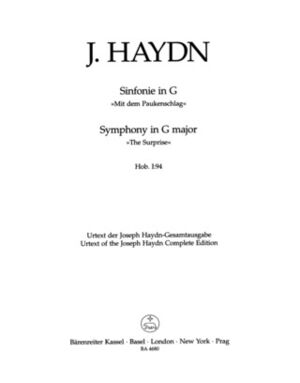 Symphony (sinfonía) No. 94 G major Hob. I:94 The Surprise