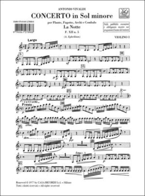 Concerto (Concierto) Per Strumenti Diversi, Archi E B.C.: