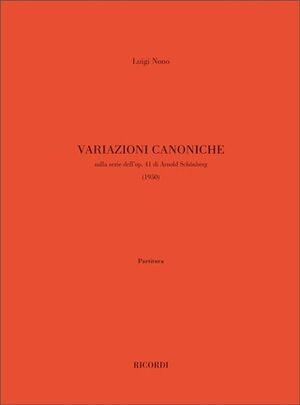 Variazioni Canoniche Sulla Serie Dell'Op. 41