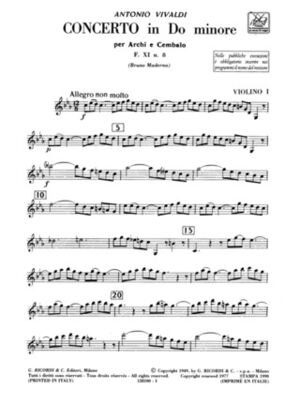 Concerto (concierto) Per Archi E B.C.: In Do Min. Rv 120