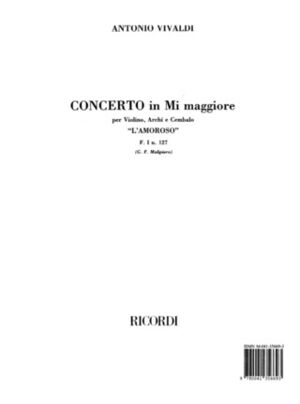 Concerto (concierto) Per Violino, Archi E BC in Mi Mag Rv 271