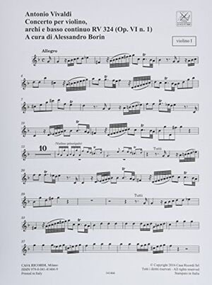 Concerto per Violino, Archi e BC, RV 324 Op. VI/1
