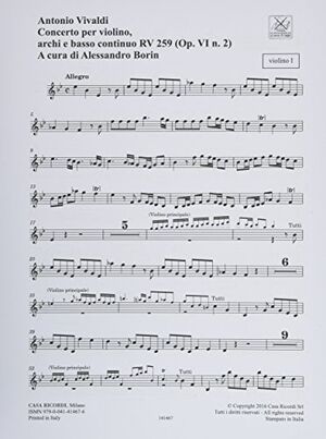 Concerto per Violino, Archi e BC, RV 259 Op. VI/2