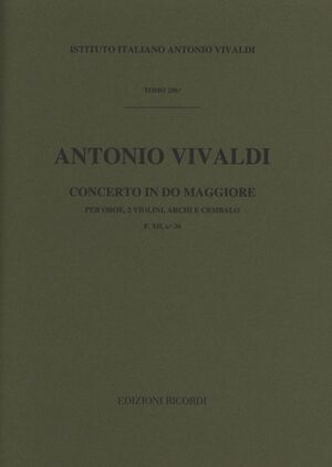 Concerto (concierto) Per Oboe, 2 Violini, Archi, BC, Do Rv554