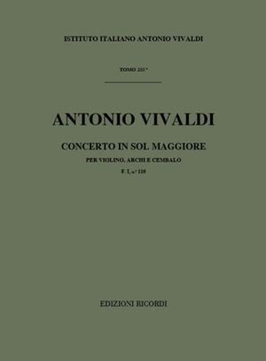 Concerto Per Violino (Concierto Violín), Archi E B.C.: In Sol Rv 307
