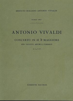 Concerto Per Violino (Concierto Violín), Archi E BC. in Si Bem Rv 371