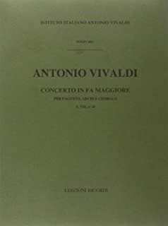Concerto per Fagotto (concierto fagot) Archi e BC in Fa Rv 489